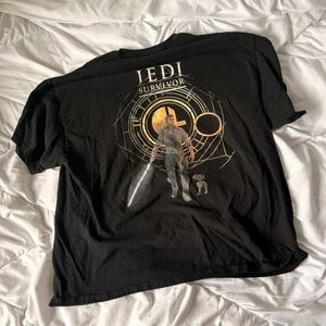 black star wars jedi survivor t-shirt 2xl graphic tee